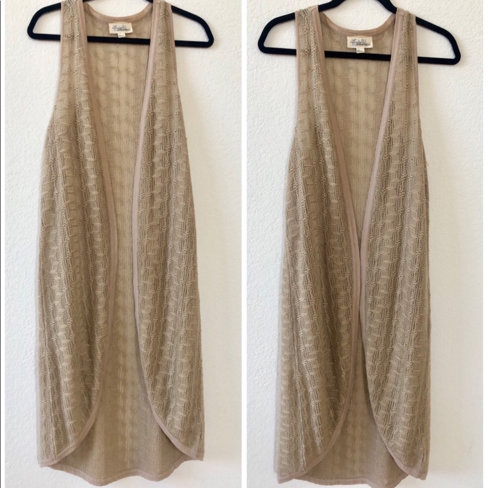 Boho Long Cream Vest.